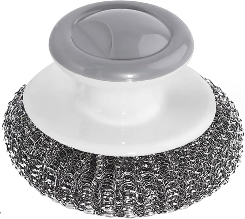 Onewly 24Pack Steel Wool Scrubber with Handle, Stainless Steel Scrubber for Cleaning Cast Iron, Dishes, Stock Pots, Pans, Griddles, Grills - Image 1